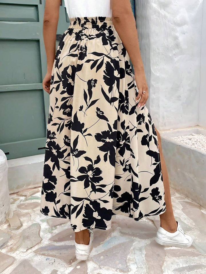 Sydney | Floral Ruffle Split Skirt