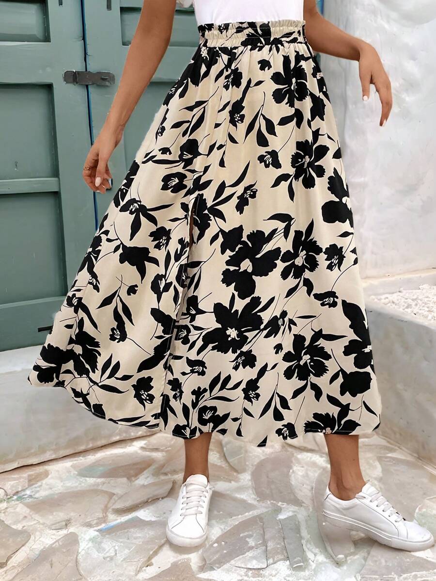 Sydney | Floral Ruffle Split Skirt