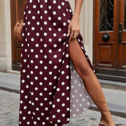 Burgundy Polka Dot