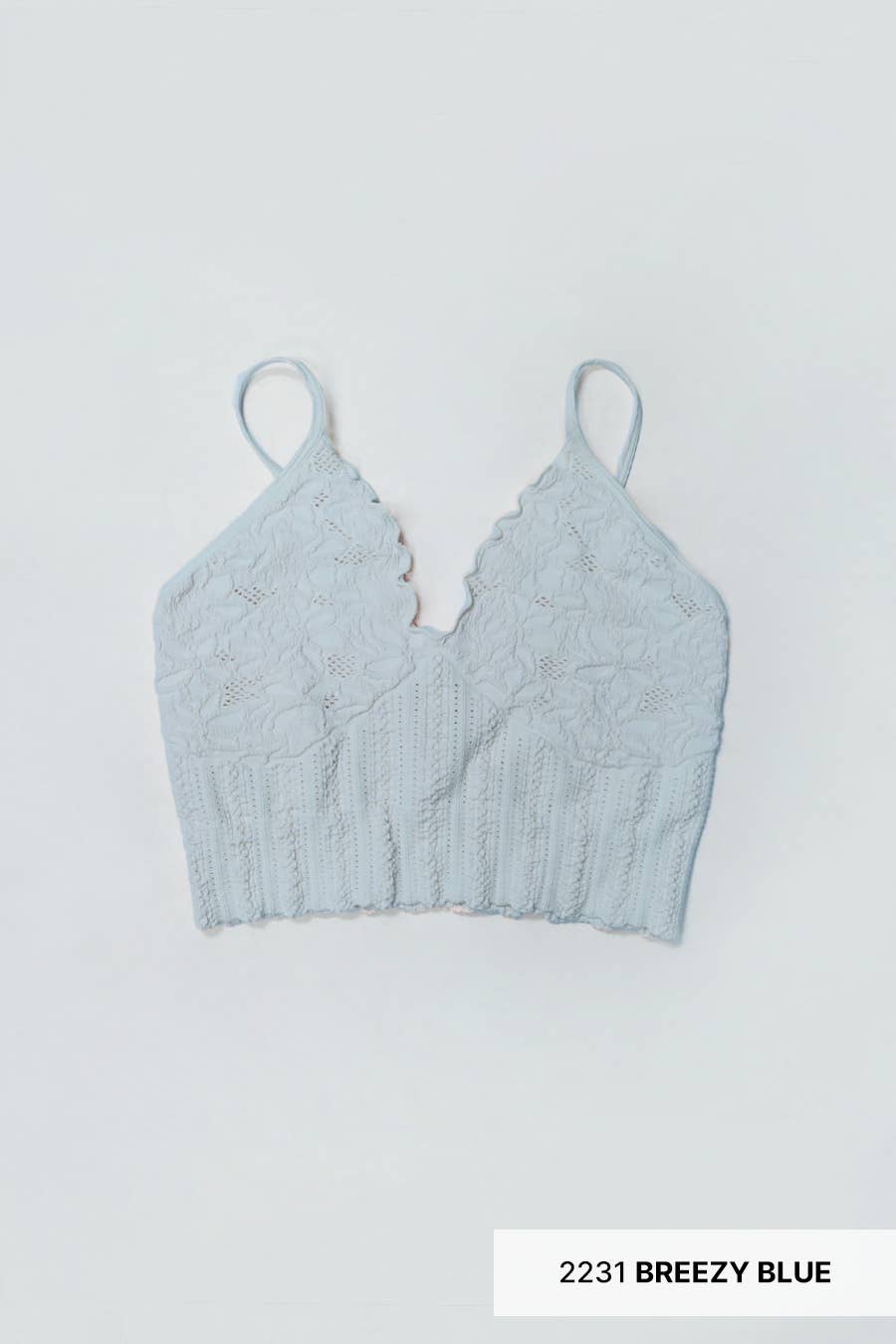 Seamless Lace Textured Bralette – Soft Stretchy One Size Fit