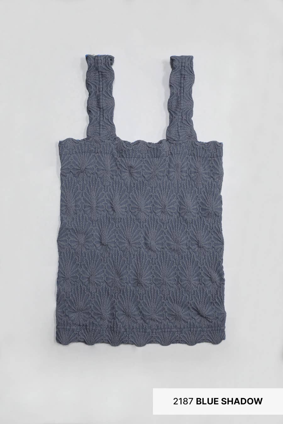 Lace Textured Square Tank Top | Fitted Stretch Seamless Camisole – Made in USA