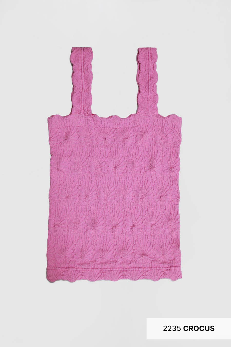 Lace Textured Square Tank Top | Fitted Stretch Seamless Camisole – Made in USA