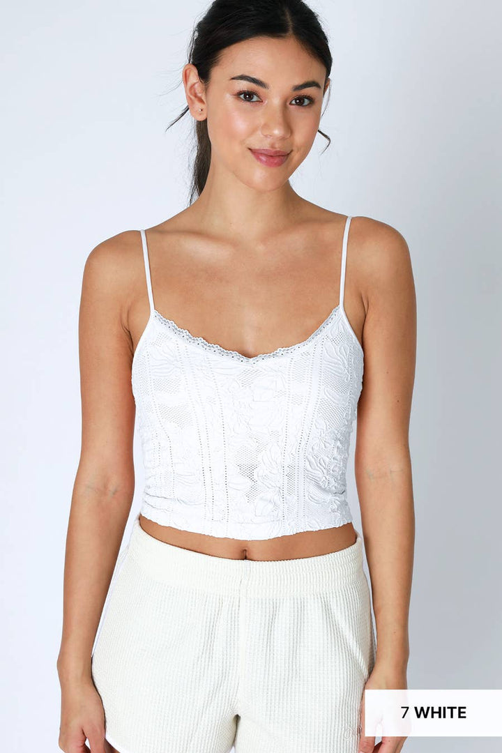 Double Lace Trim Cami – Soft Stretchy Layering Tank Top