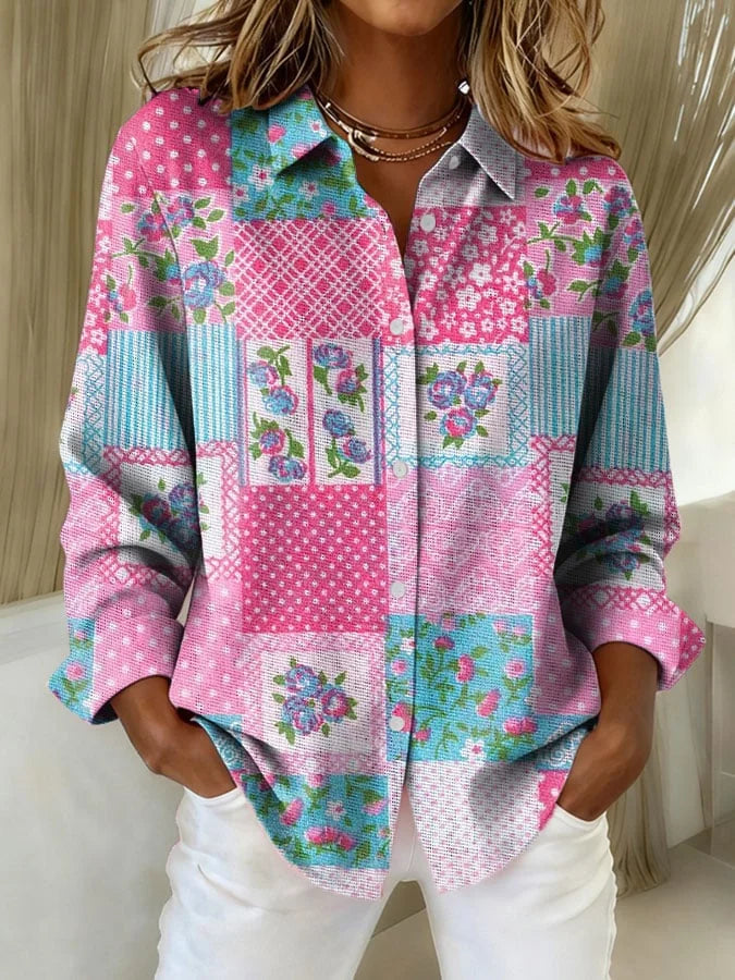 Sage | Floral Patchwork Shirt