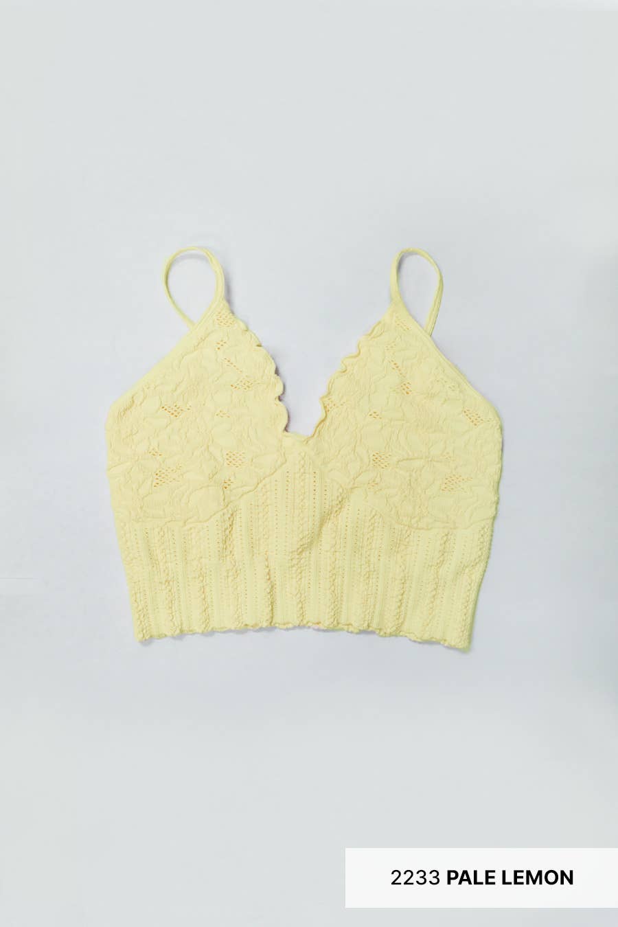 Seamless Lace Textured Bralette – Soft Stretchy One Size Fit