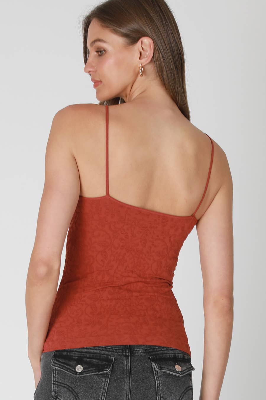 Lace Textured Cami – Seamless Layering Tank Top