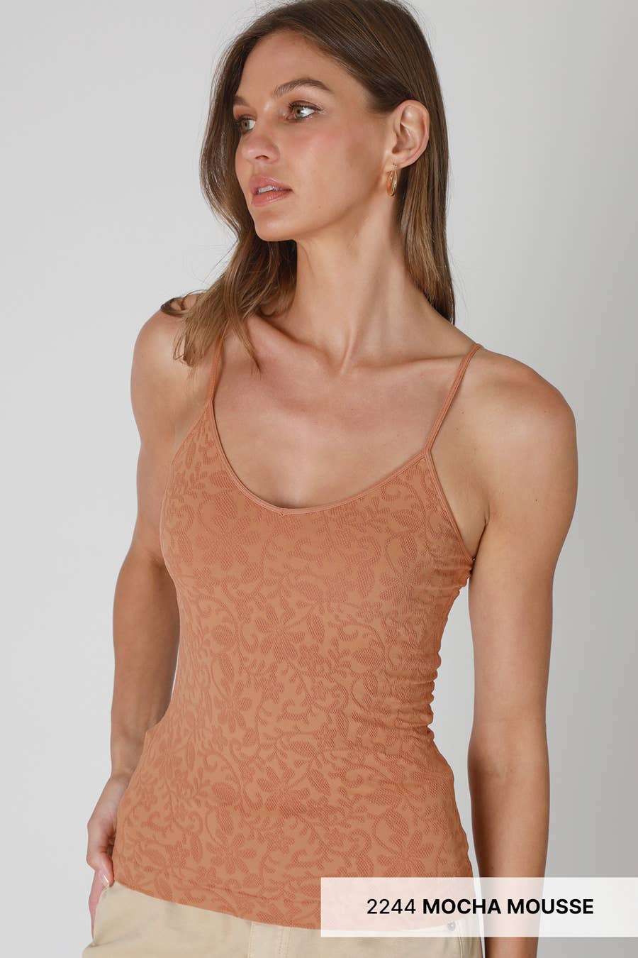 Lace Textured Cami – Seamless Layering Tank Top