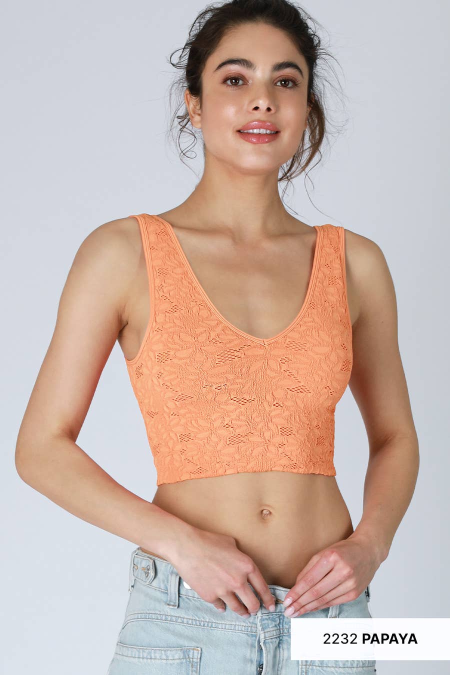 Delicate Lace V‑Neck Tank Top — Cropped, Feminine Staple