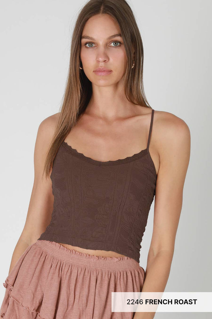 Double Lace Trim Cami – Soft Stretchy Layering Tank Top