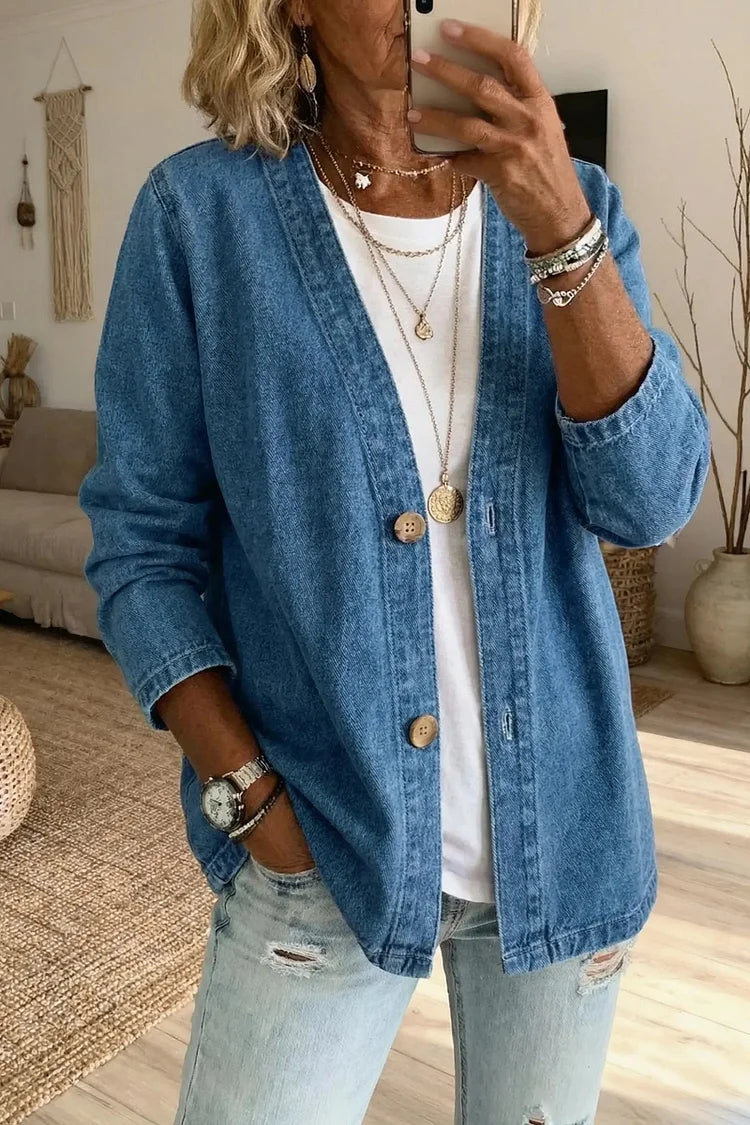 Casual denim vest voor dames
