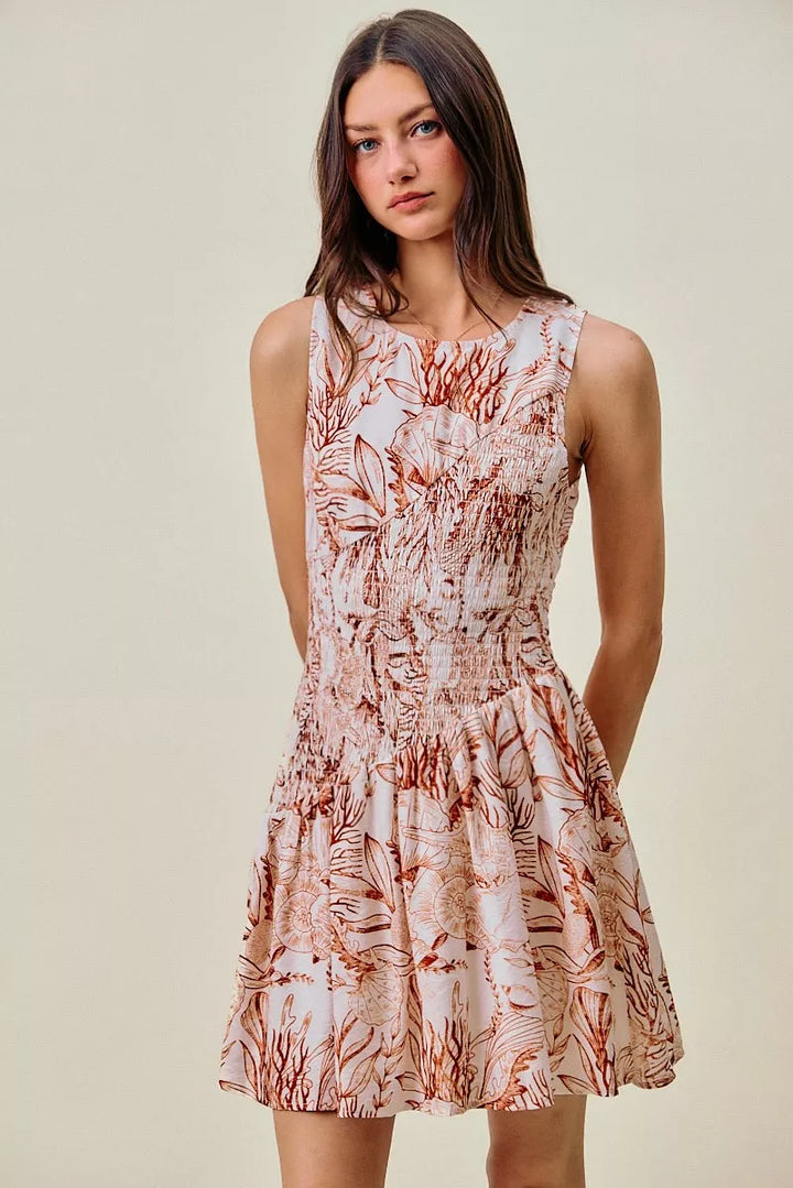 Marlee | Shell Print Fit and Flare Mini Dress