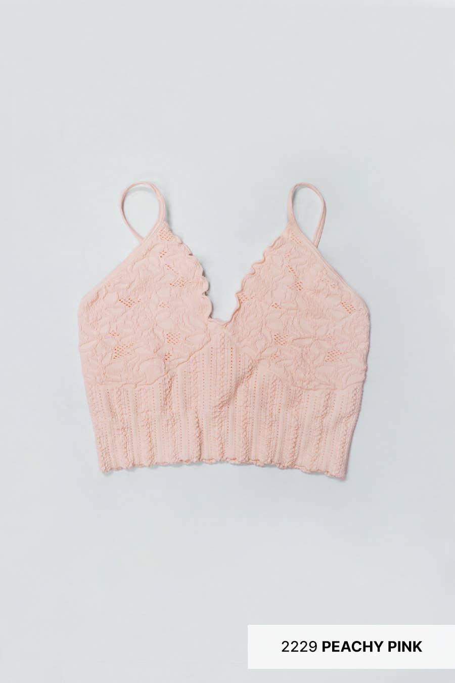 Seamless Lace Textured Bralette – Soft Stretchy One Size Fit