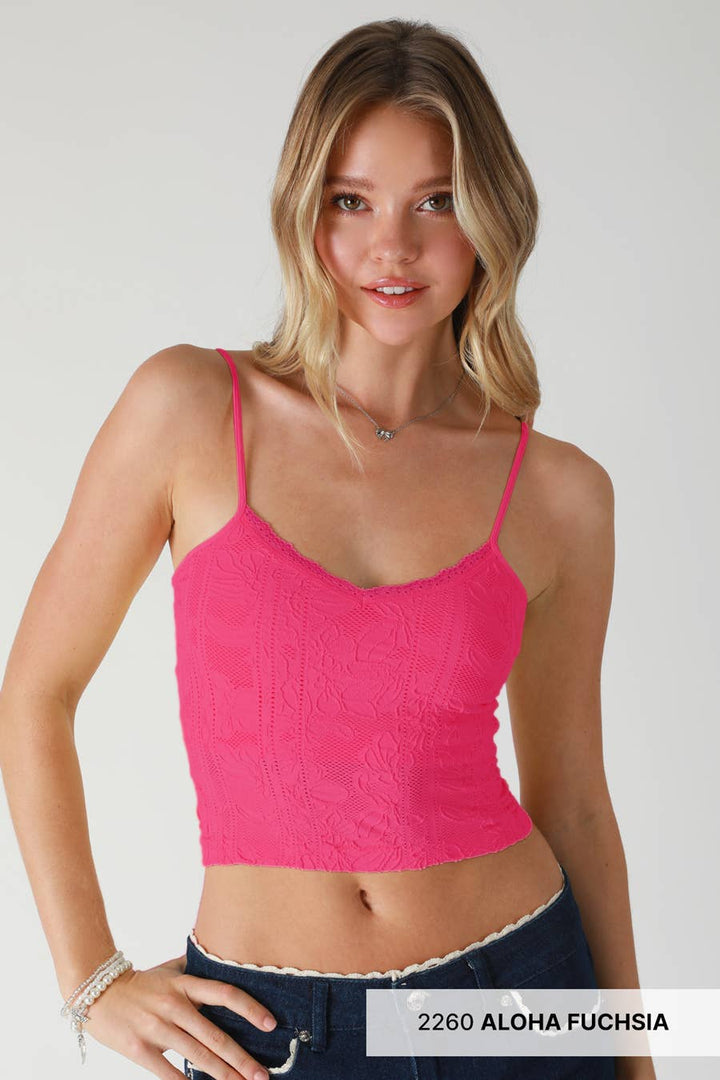 Double Lace Trim Cami – Soft Stretchy Layering Tank Top