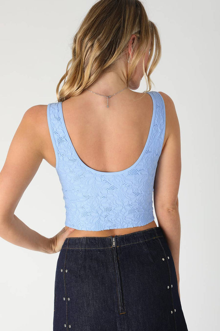 Delicate Lace V‑Neck Tank Top — Cropped, Feminine Staple