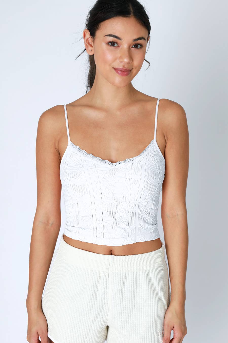 Double Lace Trim Cami – Soft Stretchy Layering Tank Top
