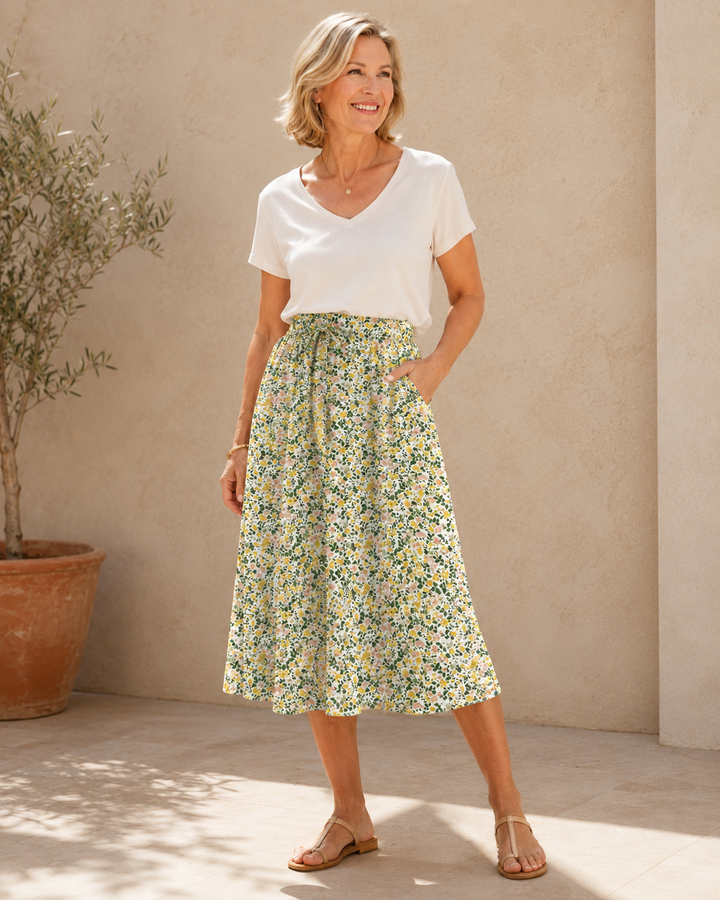 Harper | Floral Pleated Maxi Skirt