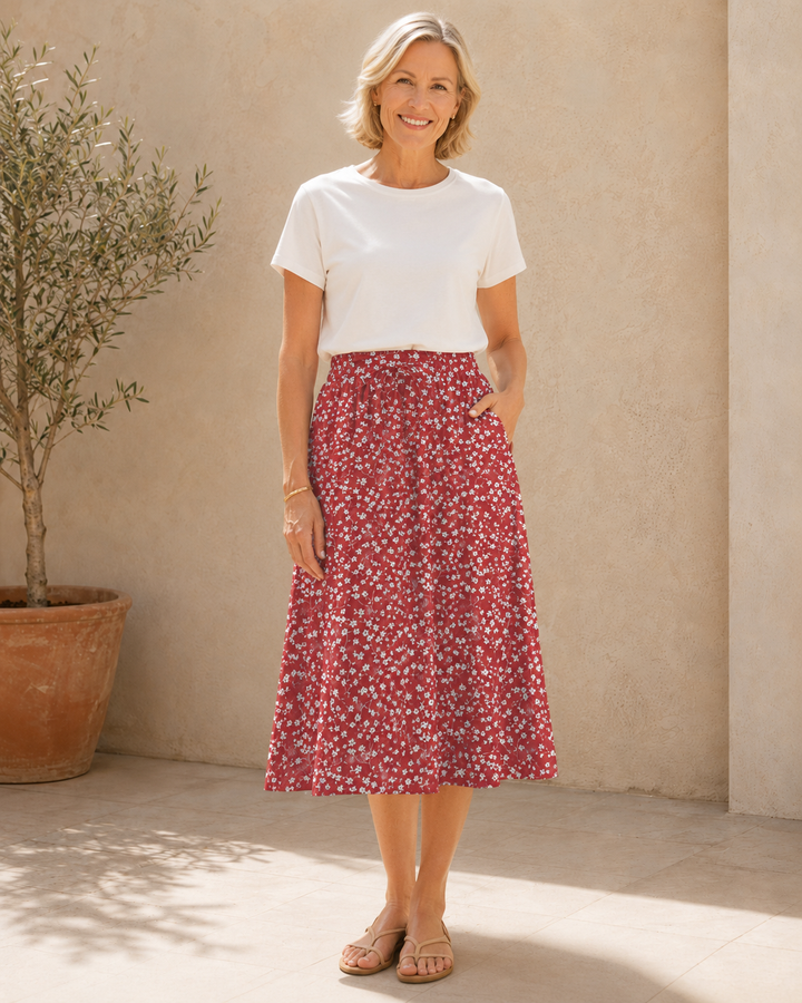 Harper | Floral Pleated Maxi Skirt