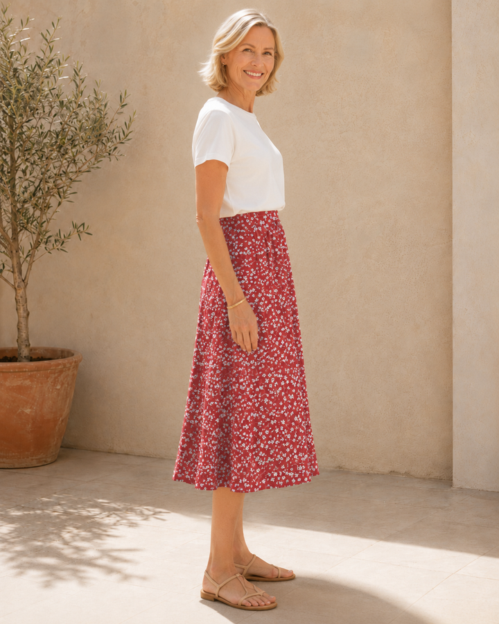 Harper | Floral Pleated Maxi Skirt