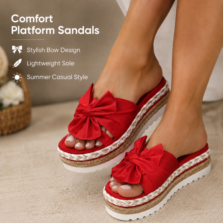 Josie | Bow Espadrille Platform Slides