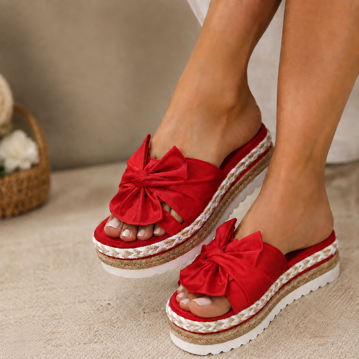 Josie | Bow Espadrille Platform Slides