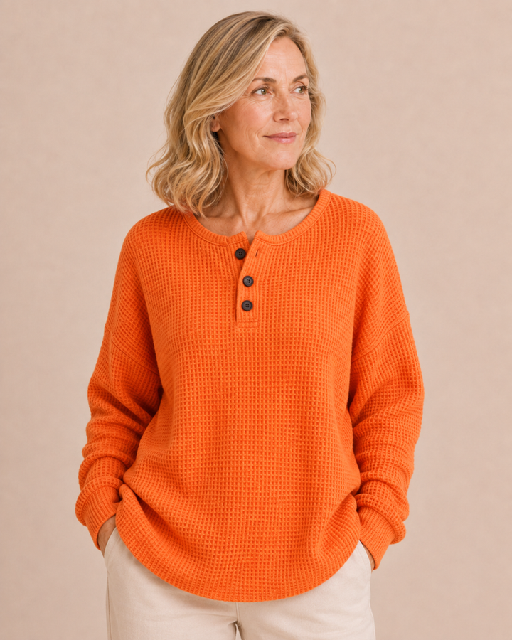 Livia | Waffle Knit Henley