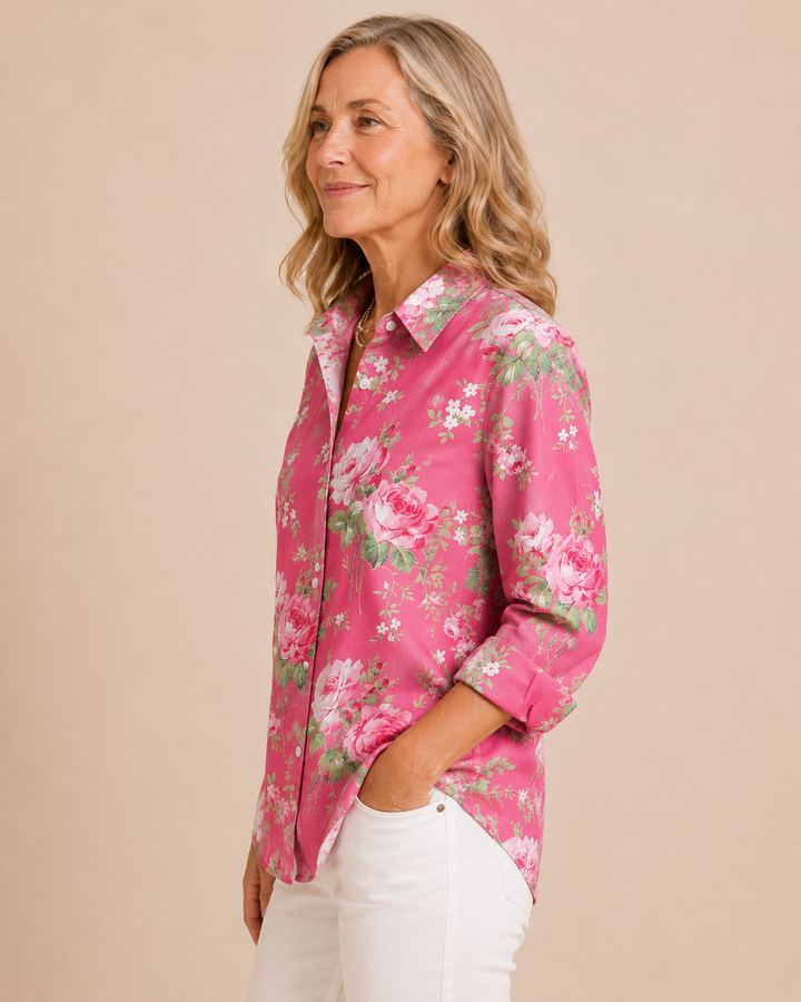 Sabrina | Rose Print Shirt