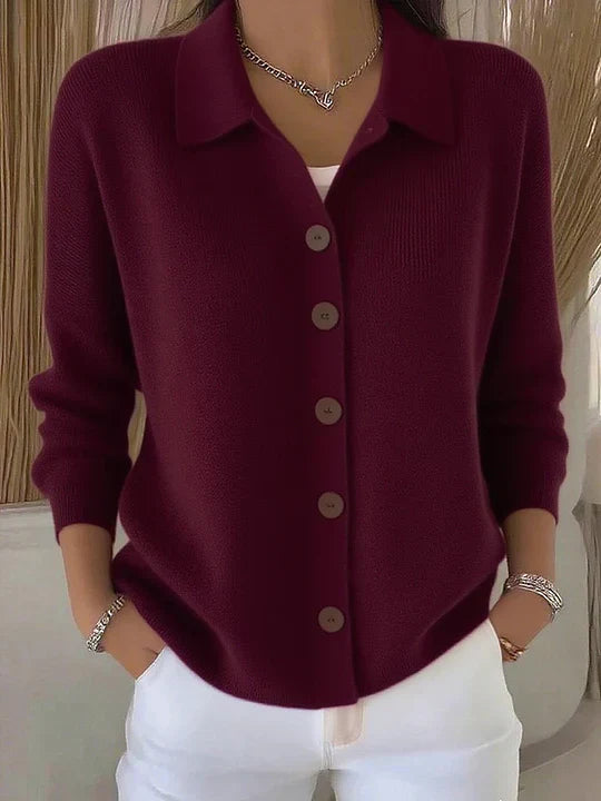 Maribel | Button-Up Knit Cardigan with Collar
