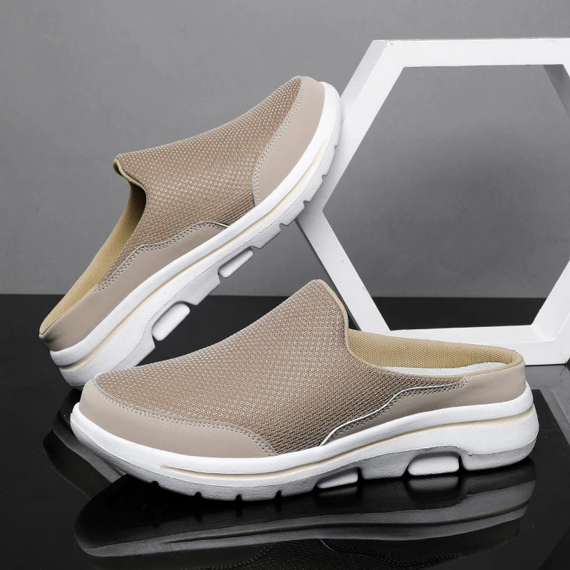 2024 Mannen Slippers Zomer Ademend Thuis Indoor Slippers Mannen Dikke Bodem Slides Mode Paar Wandelschoenen Chanclas Hombre