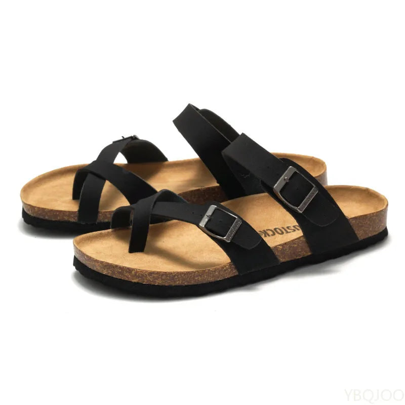 2025, zomer damesschoenen mode kurk pantoffels trendy paar strandschoenen casual comfortabele platte pantoffels zapatos homme