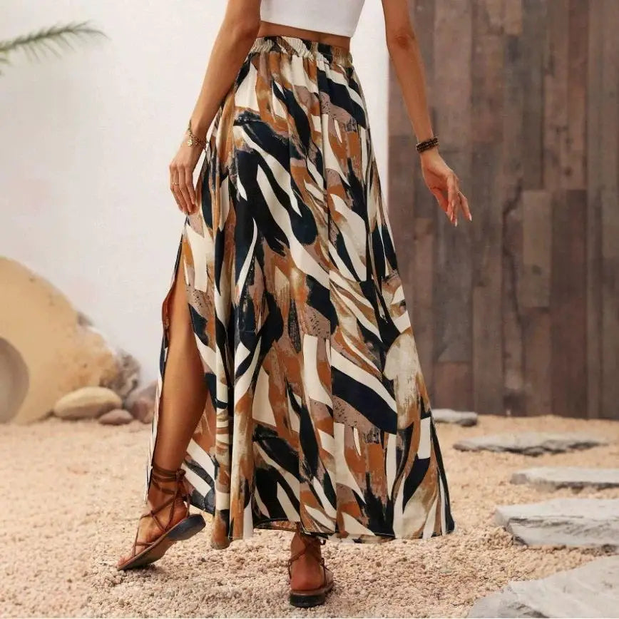 Paige | Bohemian Split Midi Skirt