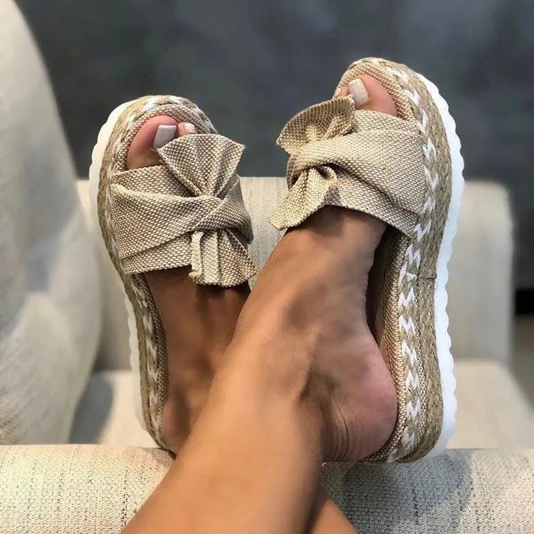 Josie | Bow Espadrille Platform Slides