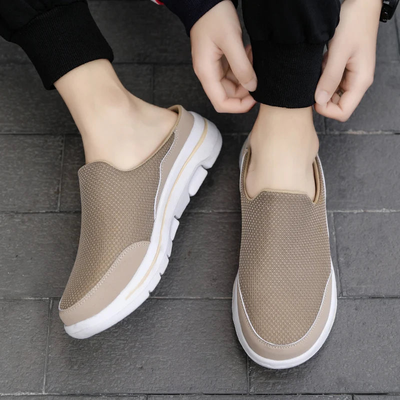 2024 Mannen Slippers Zomer Ademend Thuis Indoor Slippers Mannen Dikke Bodem Slides Mode Paar Wandelschoenen Chanclas Hombre