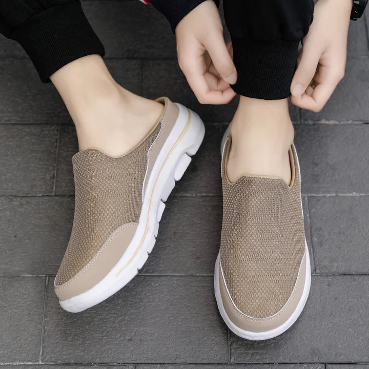 2024 Mannen Slippers Zomer Ademend Thuis Indoor Slippers Mannen Dikke Bodem Slides Mode Paar Wandelschoenen Chanclas Hombre
