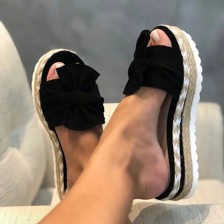 Josie | Bow Espadrille Platform Slides