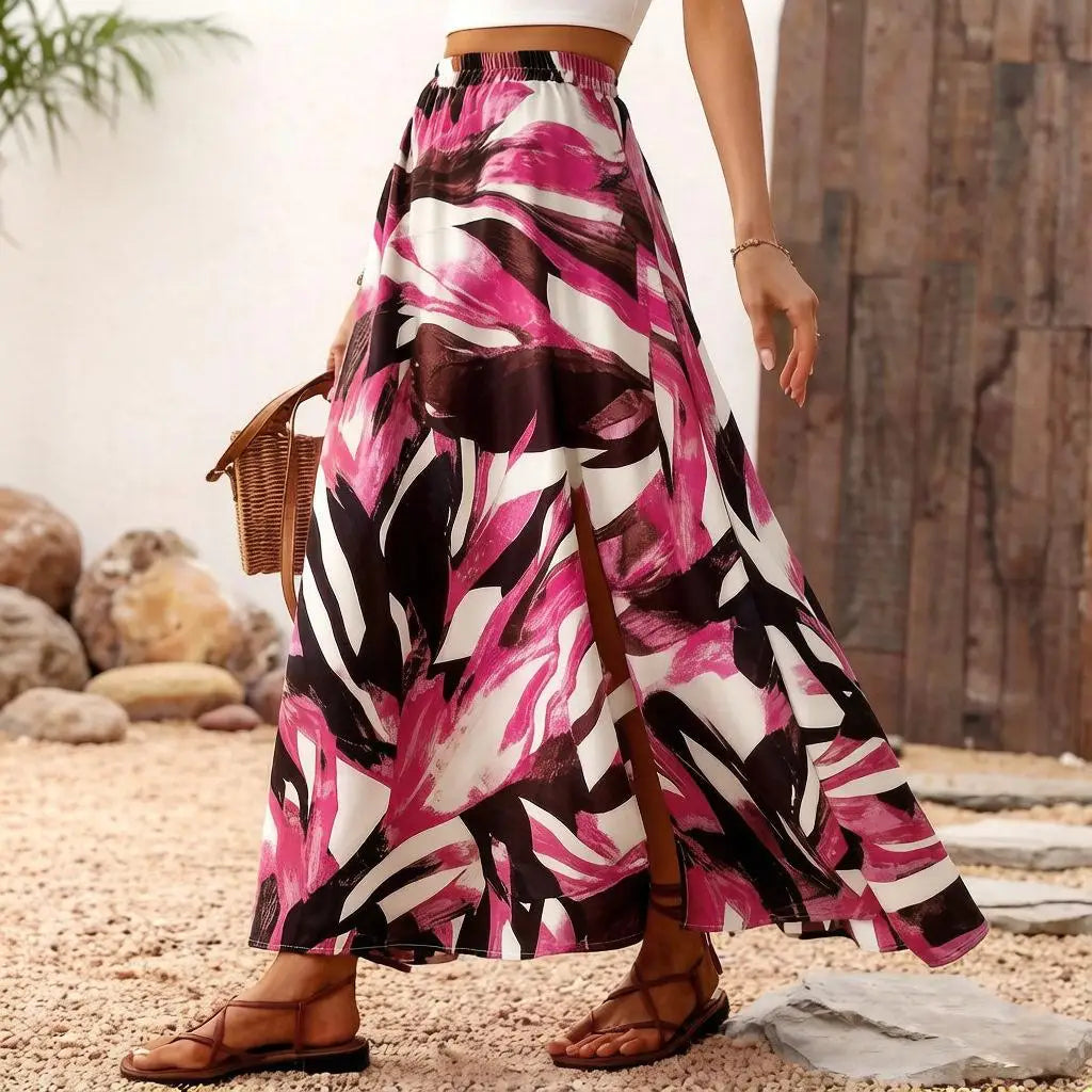 Paige | Bohemian Split Midi Skirt