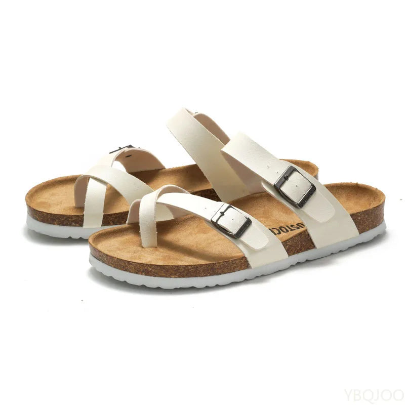 2025, zomer damesschoenen mode kurk pantoffels trendy paar strandschoenen casual comfortabele platte pantoffels zapatos homme