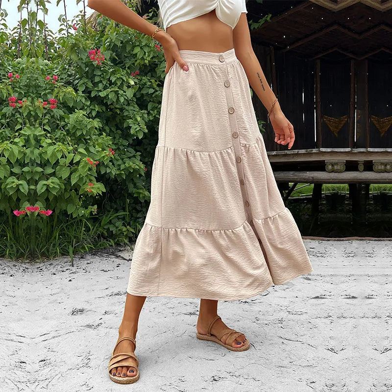 Quinn | Buttoned High Waist Skirt