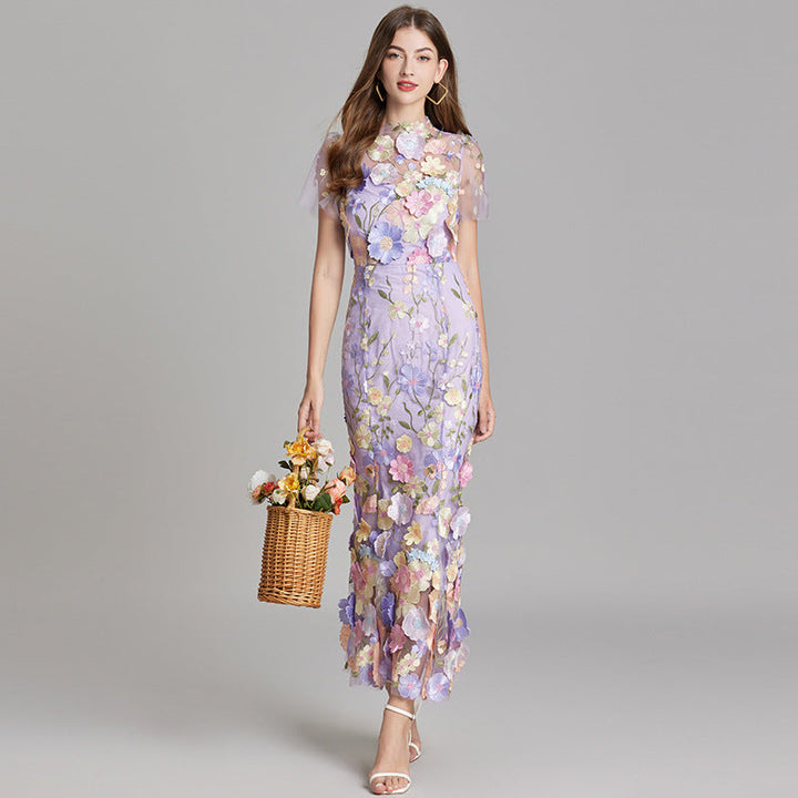 Primrose | Women's Romantic Floral Appliqué Mermaid Evening Gown