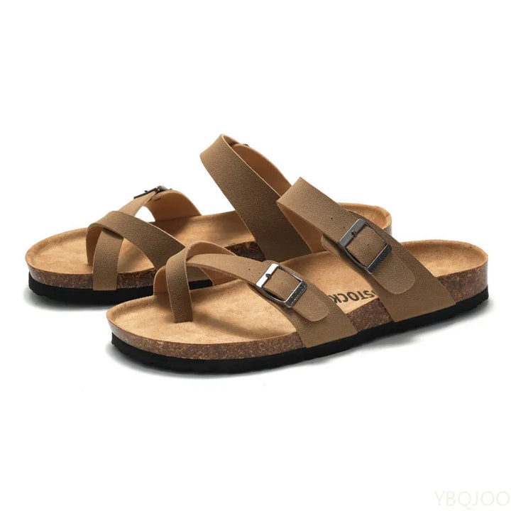 2025, zomer damesschoenen mode kurk pantoffels trendy paar strandschoenen casual comfortabele platte pantoffels zapatos homme