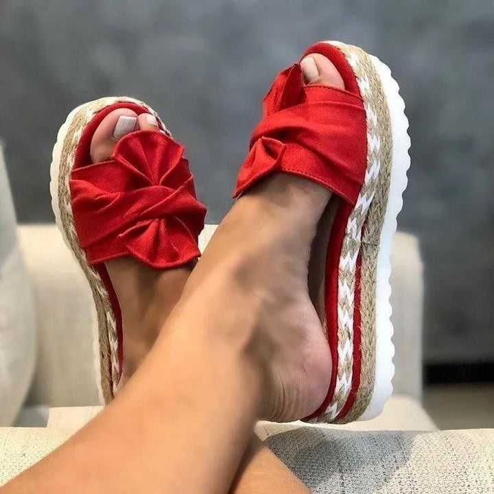 Josie | Bow Espadrille Platform Slides