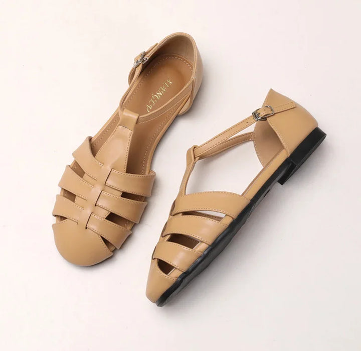 ZAROY Zomer Cross Strap Platte Sandalen Vrouwen Ronde Neus Enkel Gesp Holle Casual Romeinse Sandalia Zapatos De Mujer Mohamed