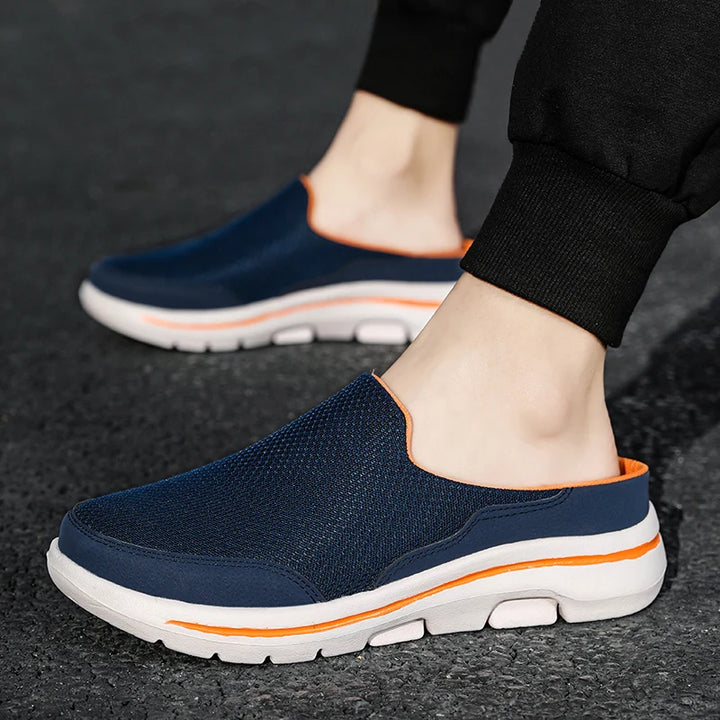 2024 Mannen Slippers Zomer Ademend Thuis Indoor Slippers Mannen Dikke Bodem Slides Mode Paar Wandelschoenen Chanclas Hombre