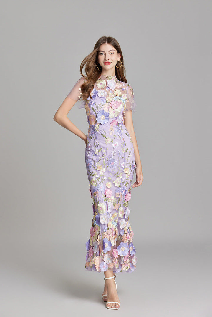 Primrose | Women's Romantic Floral Appliqué Mermaid Evening Gown
