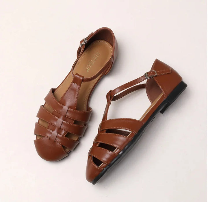 ZAROY Zomer Cross Strap Platte Sandalen Vrouwen Ronde Neus Enkel Gesp Holle Casual Romeinse Sandalia Zapatos De Mujer Mohamed