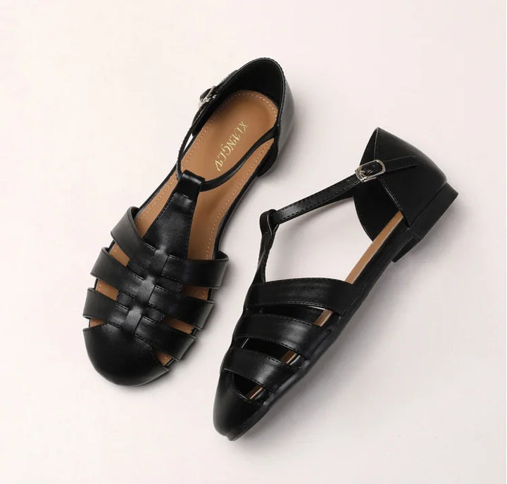 ZAROY Zomer Cross Strap Platte Sandalen Vrouwen Ronde Neus Enkel Gesp Holle Casual Romeinse Sandalia Zapatos De Mujer Mohamed