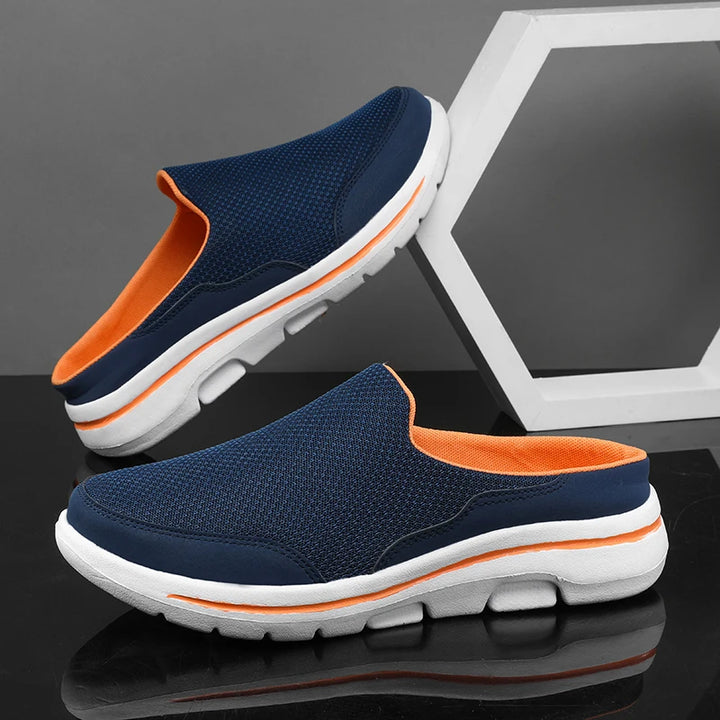 2024 Mannen Slippers Zomer Ademend Thuis Indoor Slippers Mannen Dikke Bodem Slides Mode Paar Wandelschoenen Chanclas Hombre