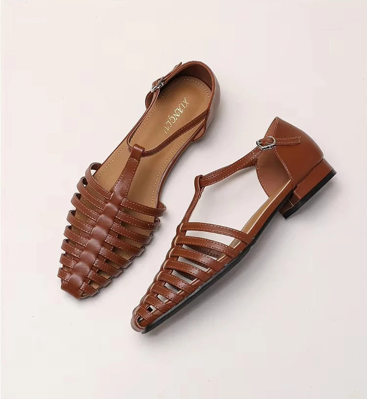 ZAROY Zomer Cross Strap Platte Sandalen Vrouwen Ronde Neus Enkel Gesp Holle Casual Romeinse Sandalia Zapatos De Mujer Mohamed