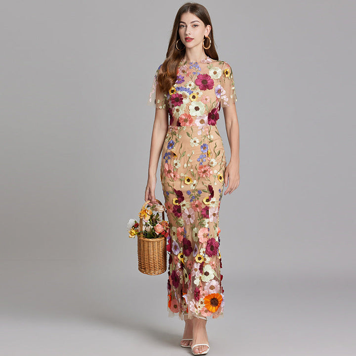 Primrose | Women's Romantic Floral Appliqué Mermaid Evening Gown