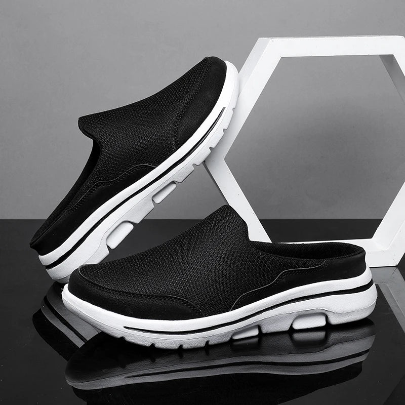 2024 Mannen Slippers Zomer Ademend Thuis Indoor Slippers Mannen Dikke Bodem Slides Mode Paar Wandelschoenen Chanclas Hombre