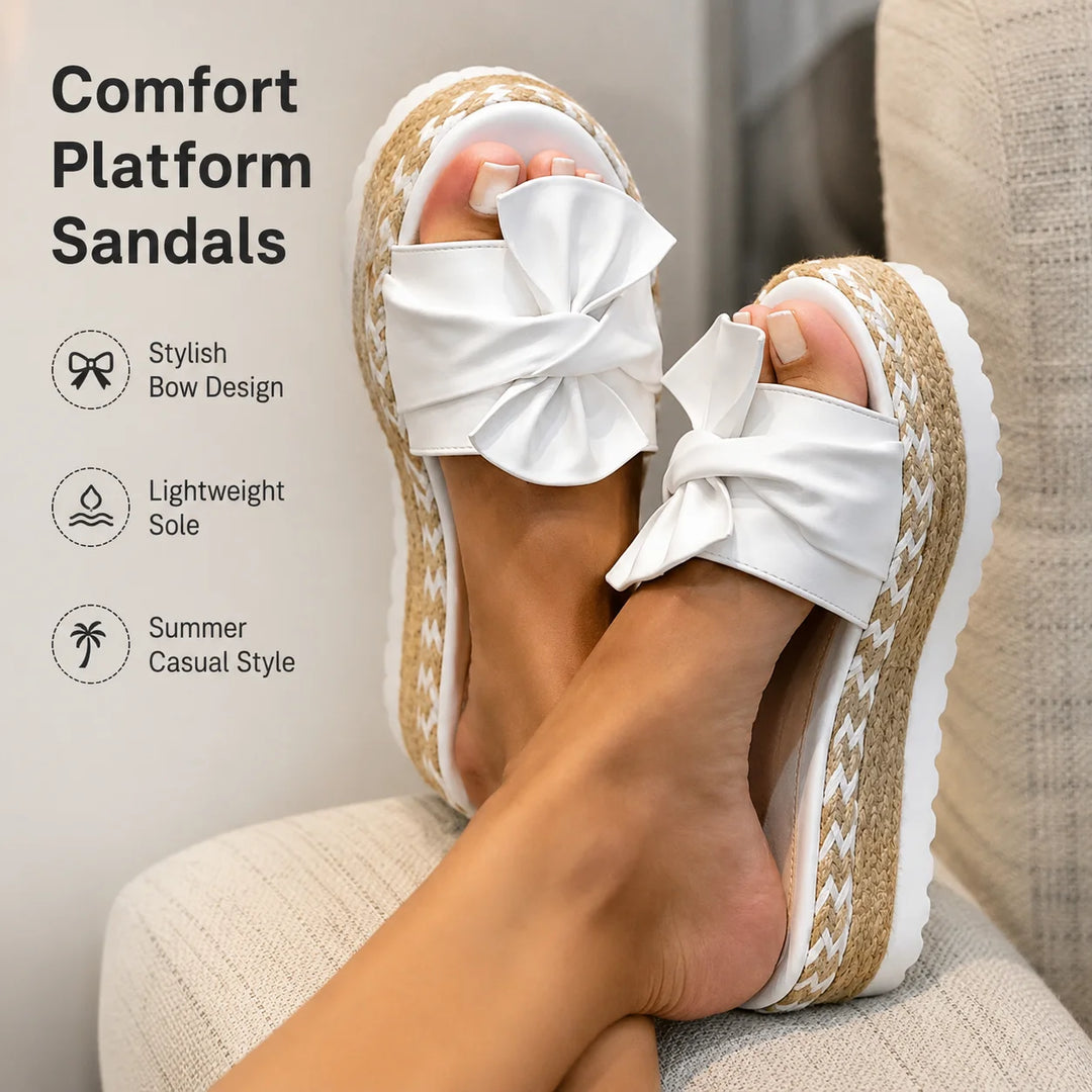 Josie | Bow Espadrille Platform Slides